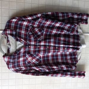 Passport flannel button down plaid shirt